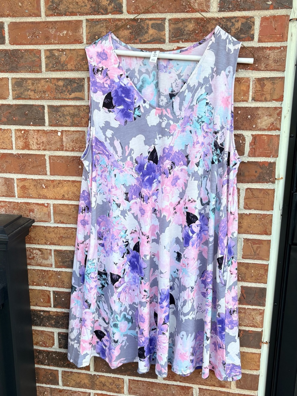 Sleeveless Lavender Floral Swing Maxi Dress